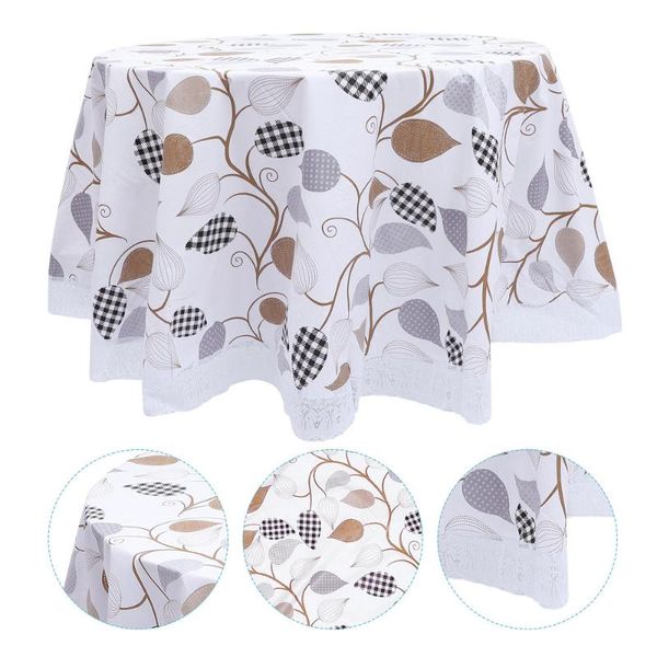 

table cloth 1pc stylish leaf printing tablecloth decorative (assorted color)