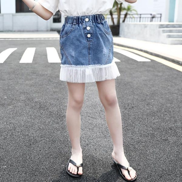 

teenage girls denim skirt 12 years old children clothes girl casual skirts, Blue
