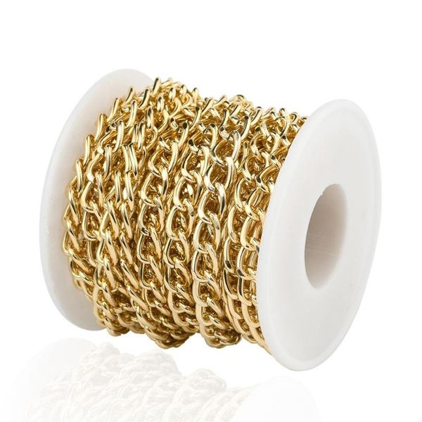 

bag parts & accessories 1 roll aluminum twisted curb chains for diy jewelry necklaces bracelets material lx9e, Black