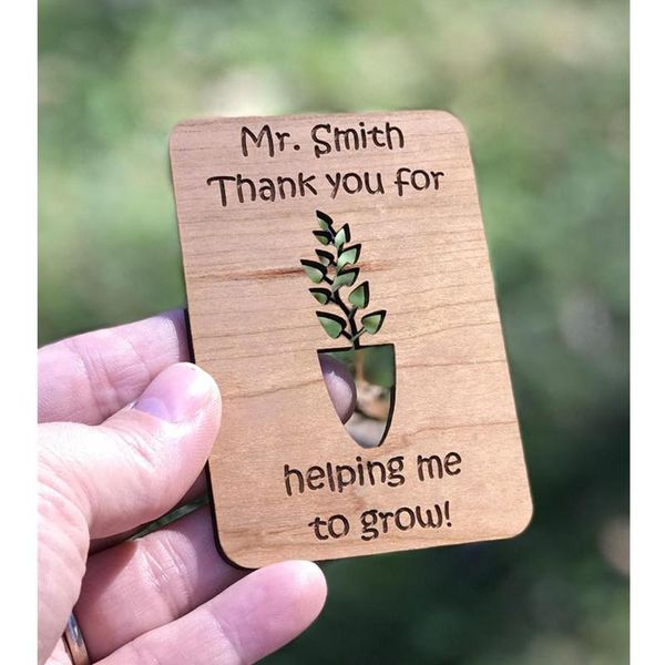 

fridge magnets personelized wood thank you favor gift magnet custom engraved laser wooden teachers help me grow tag