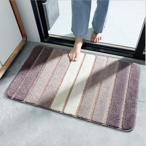 

simple striped floor mats bedroom entrance door mat bathroom kitchen carpet non-slip absorbent protection carpets