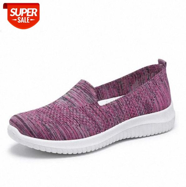 

2020 sock sneaker women spring slip on soft bottom flats shoes woman flying woven breathable causal zapatillas mujer #dq95