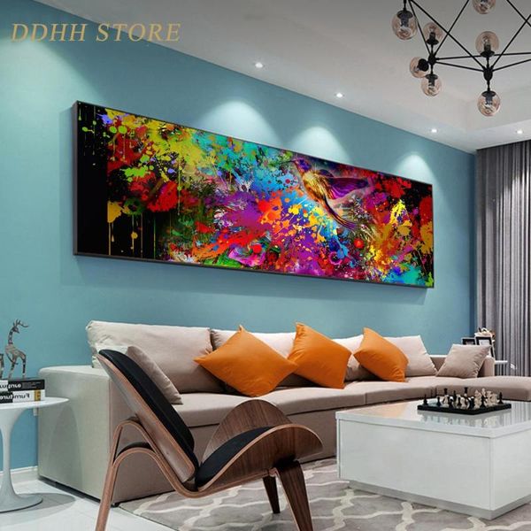 

paintings large abstract poster different colors flowers wall art canvas oil painting color bird modern for living home room decor picture