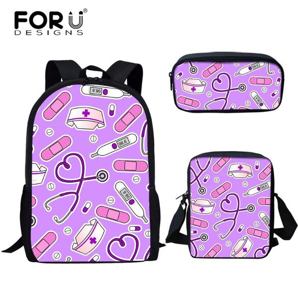 

backpack forudesigns children school bags teen girls backpakck casual canvas schoolbags pattern print bookbag set campus bag sac