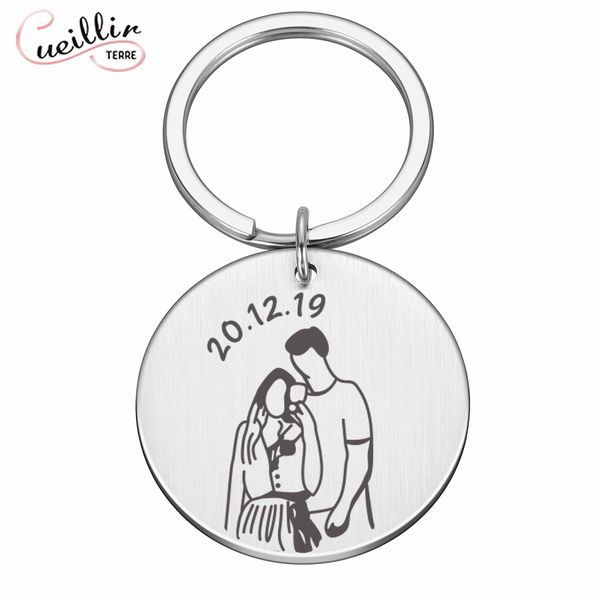 

special custom keychain for lovers anniversary date custom keychain popular accessories surprise gift send boyfriend girlfrienddio chan cont, Slivery;golden