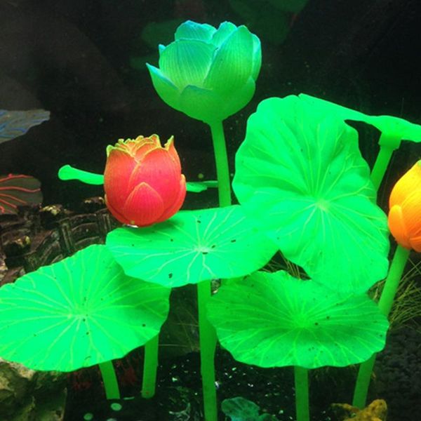

decorations leaf silicone fish tank ornament decoration luminous mushroom home artificial water grass green simulation aquarium plant