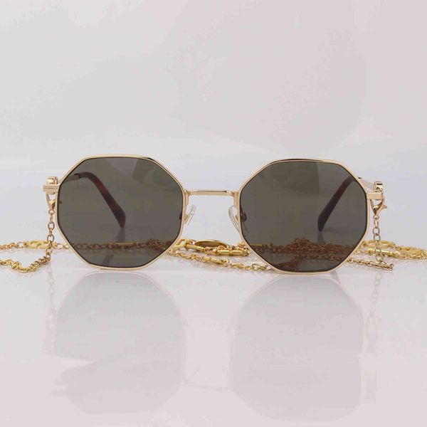 

rectangular metals frame women's sunglass chainedhd8c, White;black
