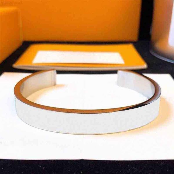 

luxury jewelry bangle wristband bracele party simplicity fashion titanium men's and women's hollow stainless steel open bracelet w, Black