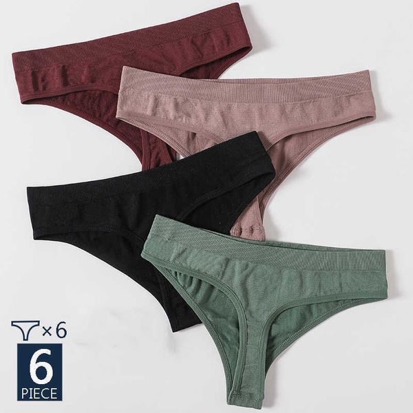 

6pcs/set women panties low waist underwear female panties solid color underpants lingerie pantys for woman briefs intimates 210720, Black;pink