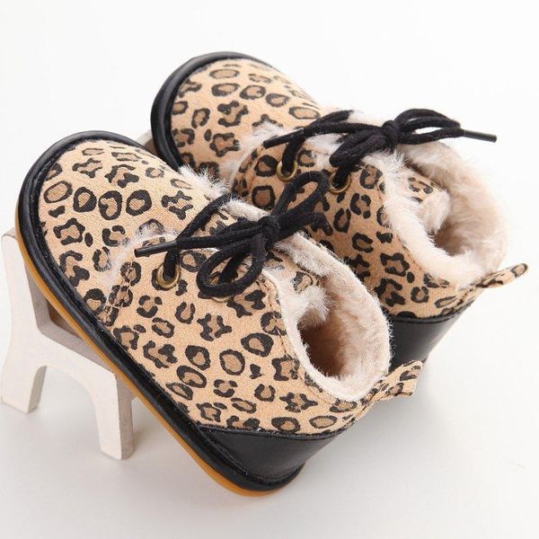 

first walkers toddler winter warm leopard baby kids high shoes casual anti-slip walk sneaker