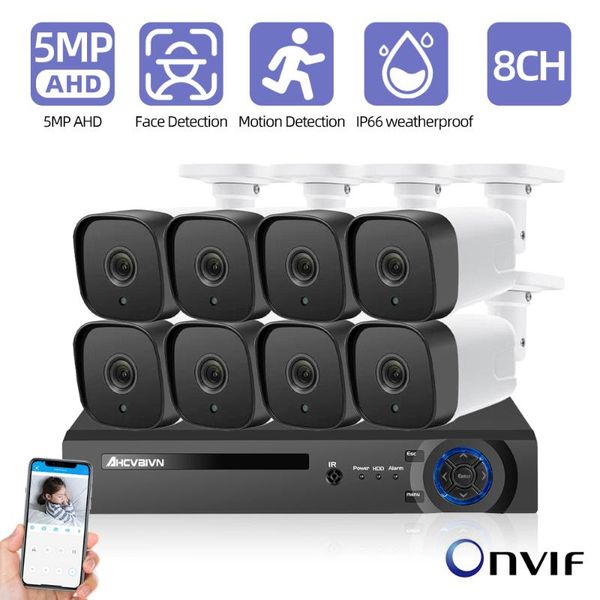 

wireless camera kits h.265+ 5mp 8ch cctv video surveillance security system dvr kit outdoor waterproof set 4ch