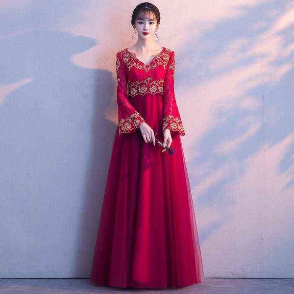 

prom luxury boutique occasion dresses pregnant women's toast bride 2021 autumn high waist large belly covering red long banquet, Black