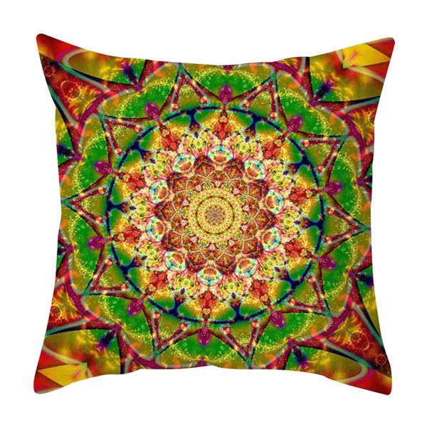 

cushion/decorative pillow office embroidered pattern cushion cover sofa non fade soft mandala couch square case fashion printed car bedroom