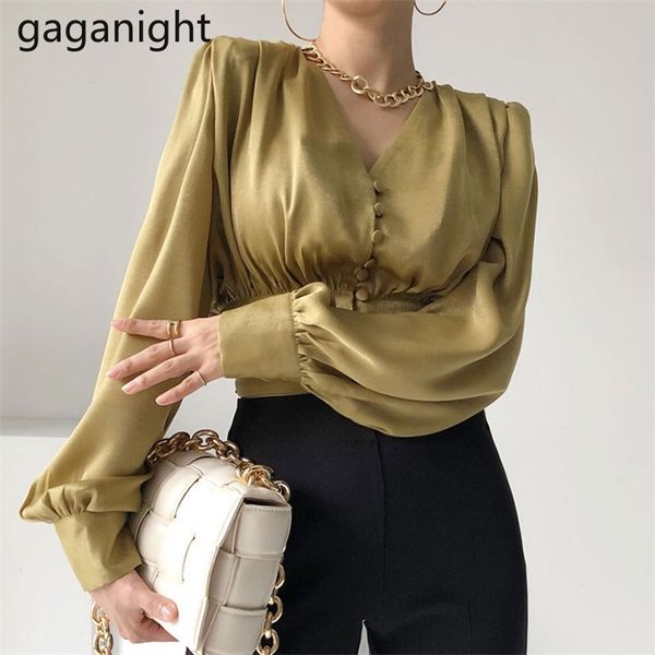 

women crop shirt solid slim blouse long sleeve spring fashion shirts elegant ol chic korean blusas 210601, White