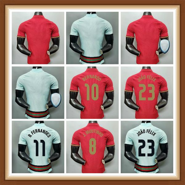 

player version ronaldo b.fernandes bernardo soccer jersey 2021 2022 home away camisa de futebol 21 22 ruben dias neves joao felix football, Black;yellow