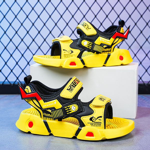 

childrens shoes summer cartoon style boy sandals fashion beach shoes kids shoes for boys sandals nine color 28-37, Black;red