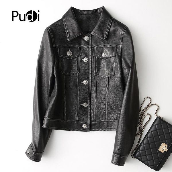

women's leather & faux pudi a28011 real sheep skin coat jacket overcoat winter warm genuine inside, Black