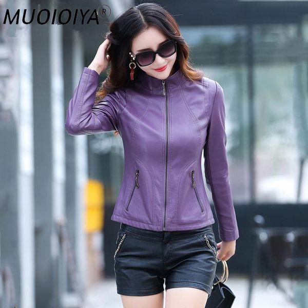 

women's leather & faux genuine jacket spring women real sheepskin coat female short korean jackets plus size casaco feminino my, Black