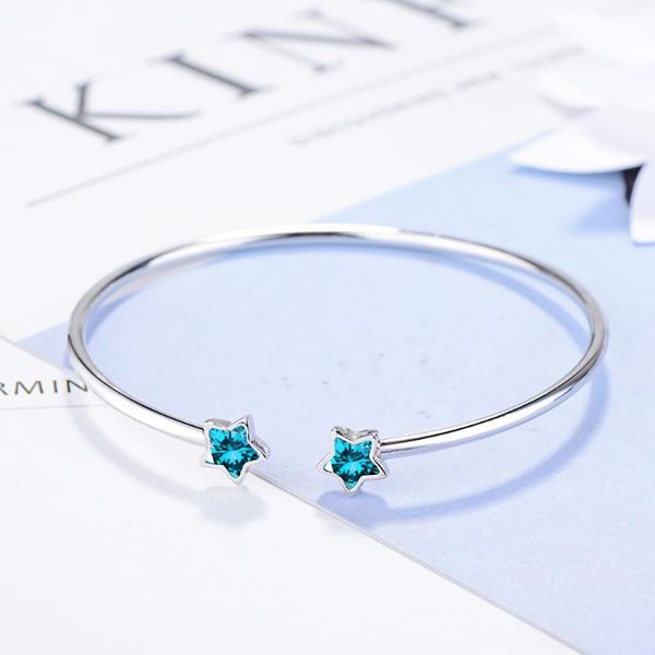 

link, chain blue crystal star bracelets for women 2021 trendy fashion simplicity female jewelry party gift girls, Black