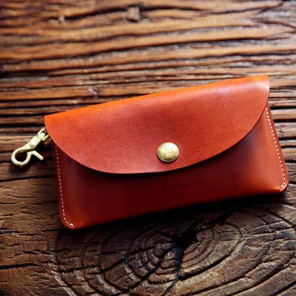 

wallets siku men's leather wallet handmade mobile phone bag purse, Red;black