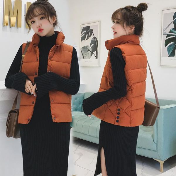 

women's vests fashion women slim winter warm sleeveless vest jacket coat short gilet waistcoat, Black;white