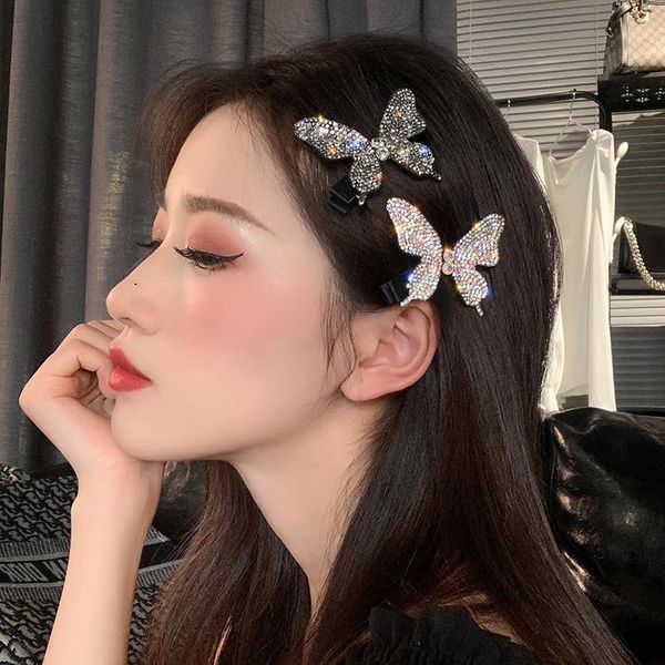 

hair accessories butterfly flash rhinestone clip side bangs girl headdress hairpin