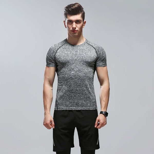 

summer tracksuits spring men's running fitness 3-piece dry clothes quick drying pants set comfortable and breathable outdoor sports sui, Gray