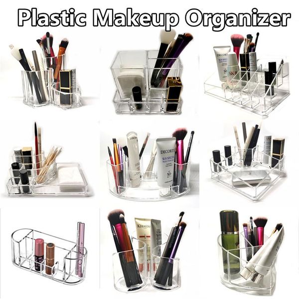 

storage boxes & bins plastic makeup organizer beauty brush transparent cosmetics box for lipstick/nail polish container skin care holder