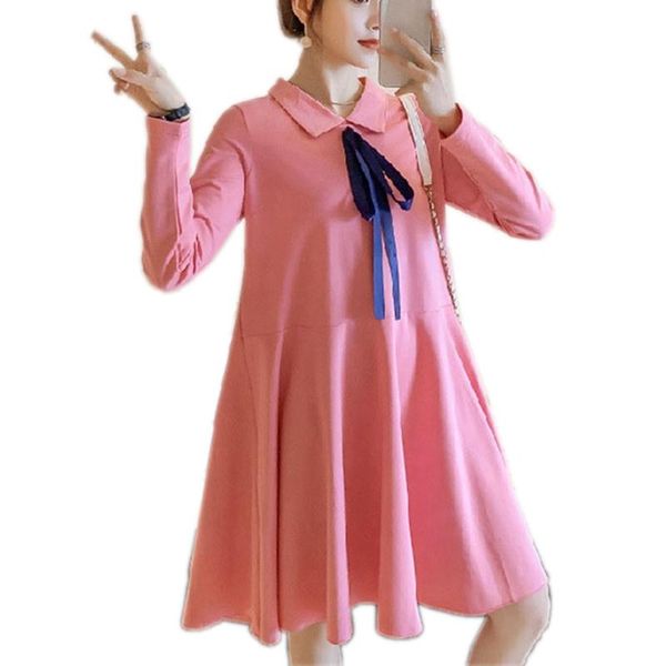 

maternity dresses dress pregnancy clothes for pregnant women solid long sleeve fashion, White