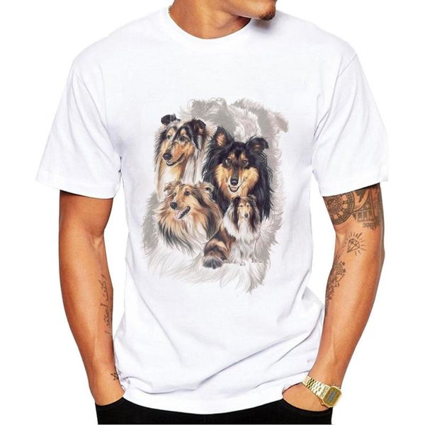 

men's t-shirts harajuku shetland the sheepdog collie funny gift for dog lover t-shirt fashion men boy casual tees man short sleeve, White;black