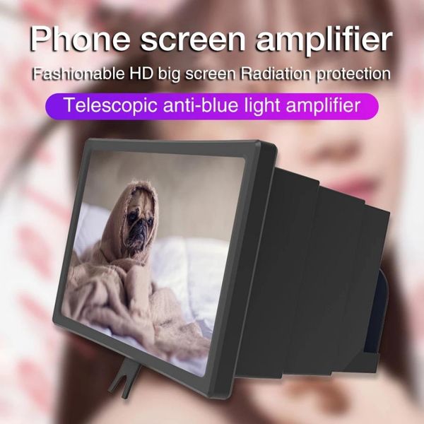 F10 3D 12 Zoll Handy-Lupe Langlebige Teleskop-Multifunktions-Bildschirmlupe für Indoor-Camping-Reisen Verwenden Sie Verstärker Neu