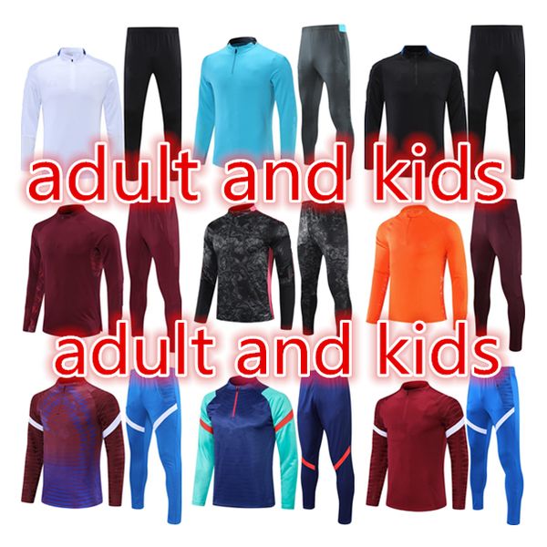 

2021 soccer real madrid training jacket and kid football suit hazard benzema chandal sudadera entrenamiento 2022 adulto tracksuit, Black