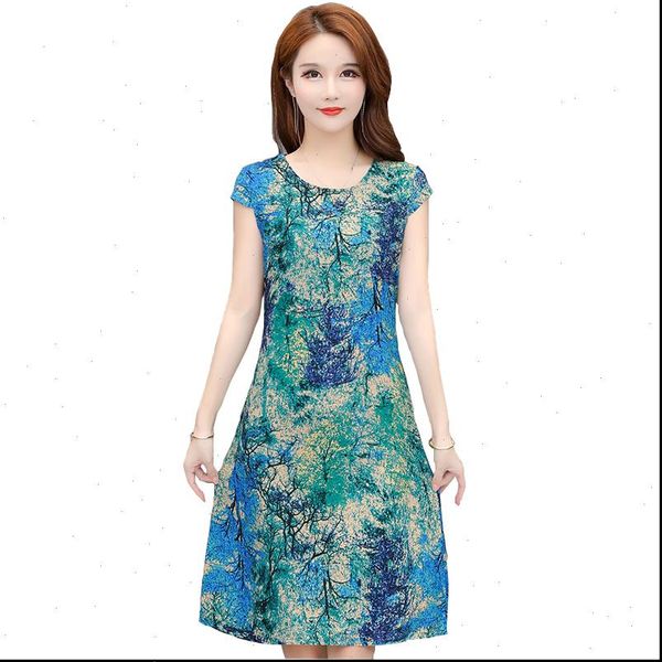 

womens dress vintage summer plus size dresses vestido print natural regular short sleeve o neck straight casual cotton women, Black;gray