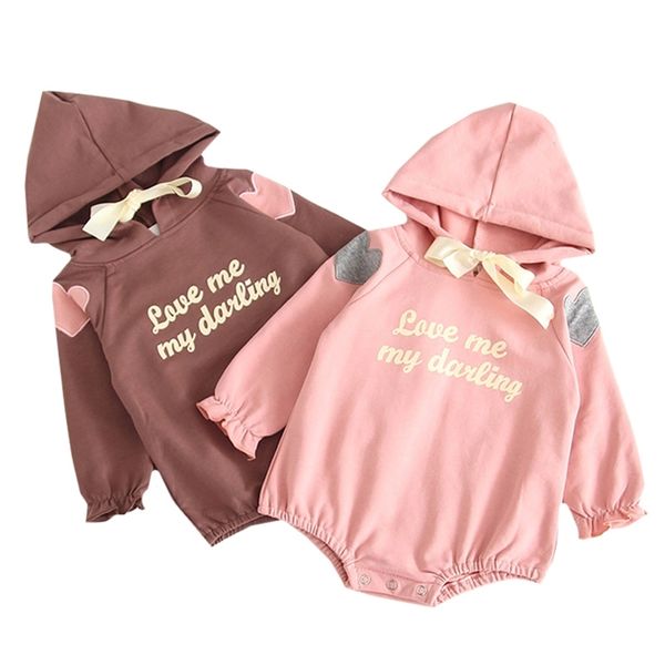 Junge Bodys Babys lieben Baby Mädchen Kleidung Fledermaus Knospe Blume Manschette Kappe Langarm Baumwolle Overall 210417