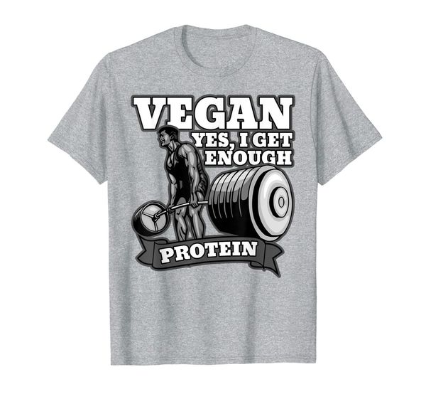 

vegan bodybuilder t-shirt protein, White;black