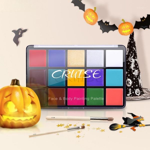 

ucanbe 15-color skin art paint cream face painting palette long-lasting waterproof no stimulation oiliness facial y21