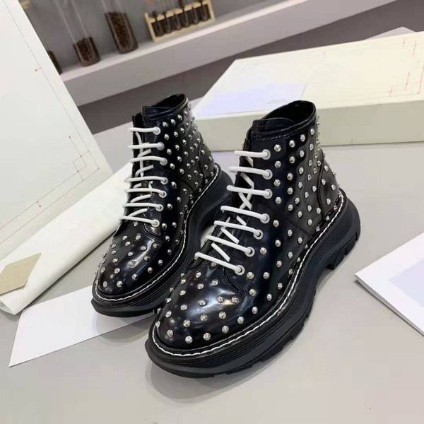 

wholesale women's boots fashion women's black matte leather boots martin nylon bag bare boots luxury designer shoes