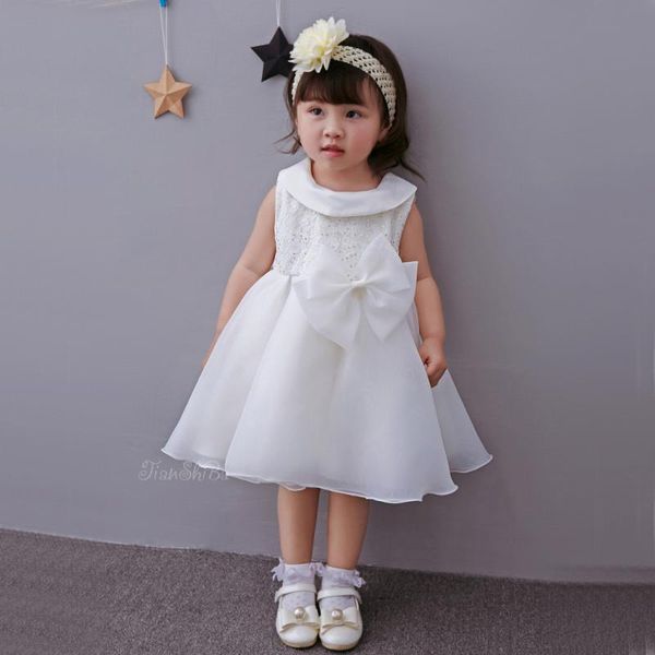 

girl's dresses 2021 spring baby infant party birthday dress white sequins tutu princess wedding clothes retail ship, Red;yellow
