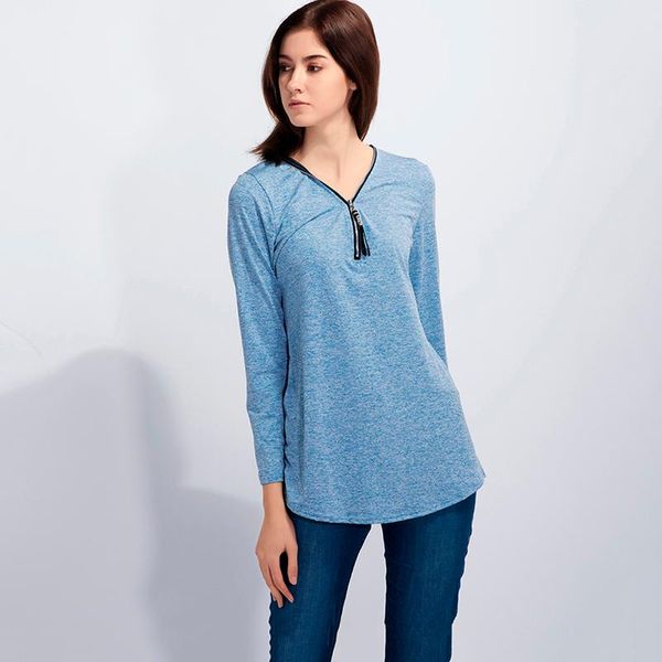 

women's t-shirt big size women tshirt v-neck zipper irregular loose casual t shirts spring summer plus tee t-shirts, White