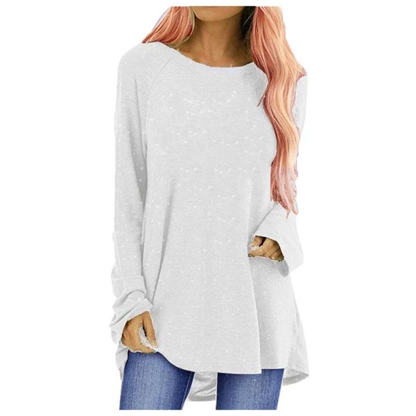 

women's hoodies & sweatshirts ladies fashion large size solid color snowflake background printed long sleeve loose casual sweatshirt sp, Black