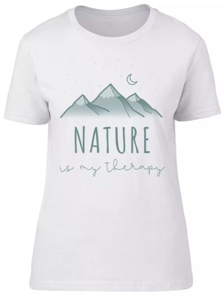 

nature is my therapy ladies womens fitted t-shirt, White;black