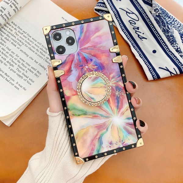 

a blaze of colour luxury designer show box phone cases with ring holder for iphone 12 11 pro promax x xs xsmax 7 8 plus samsung note20 s21 a