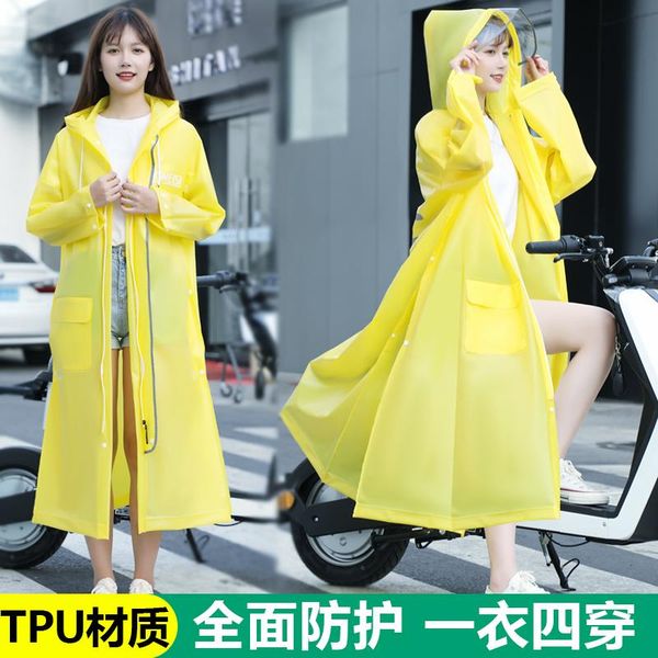 

raincoats tpu raincoat student male and female body lengthen thicken rainproof electric bicycle hiking cute poncho