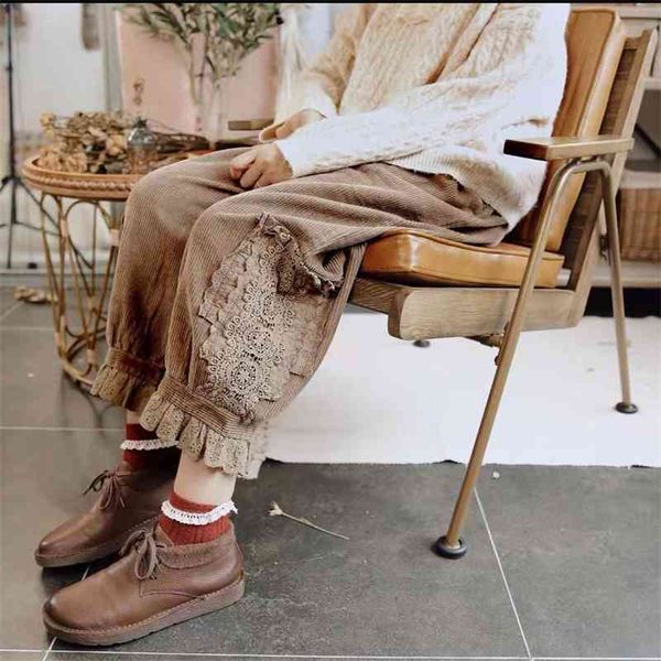 

autumn and winter loose high waist corduroy leg casual women's straight wide cool pants n82288, Black