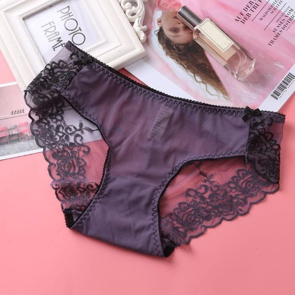 

embroidery lace panties women's underwear high elastic underpants temptation erotic lingerie ladies see through thongs, Black;pink