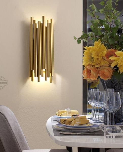 

minimalism modern nordic gold wall lamps