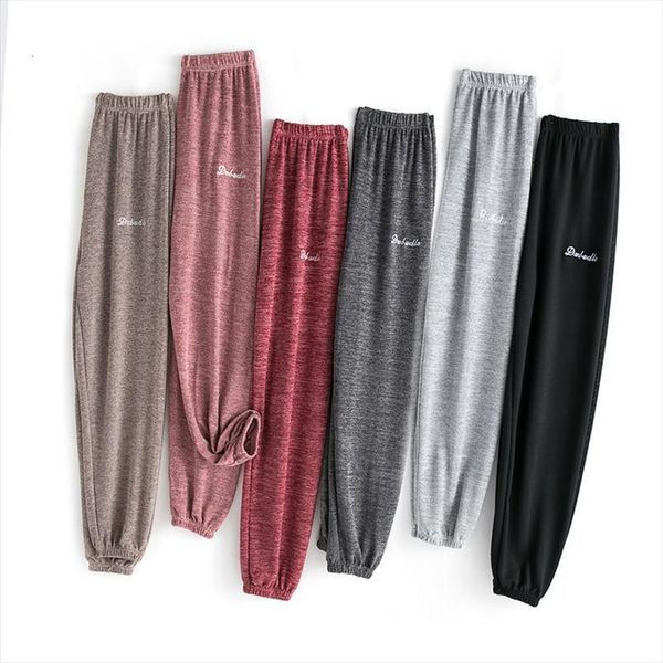 

ins casual harem candy color women capris harajuku trousers ankle length soft cool cotton linen home, Black;white