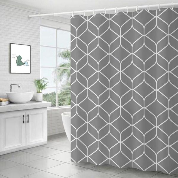 

shower curtains waterproof curtain with 12 hooks geometric printed bath water drop pattern polyester cloth bathroom accessories