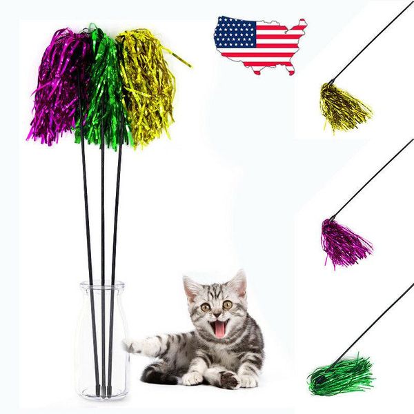 

cat toys 1 pcs colorful ribbon toy wand pet teaser for cats random color