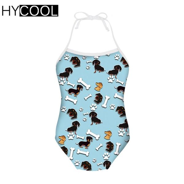 

one-piece suits hycool one piece swimsuit dachshund pattern swimming 3-8 years children swimwear summer bathing suit baby kids 2021